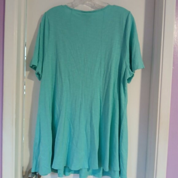 Catherine's Women's Crochet Swing Tunic Aqua Blue SZ 0X GUC - Picture 4 of 5